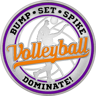 Orange "Volleyball" with Purple Outer Circular Borders